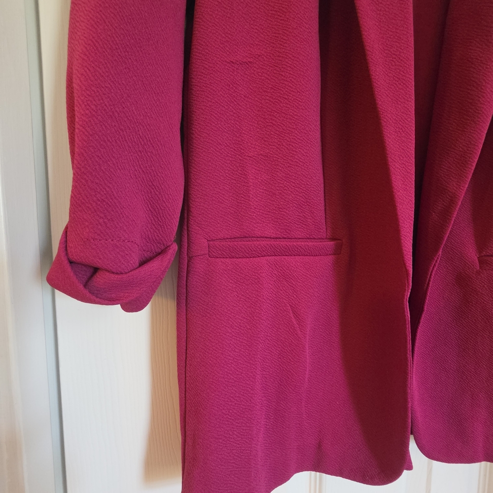 Maurices Women's Raspberry Open-Front Blazer Jacket - Picture 2 of 4